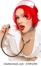 Hot red head nurse Ass cum pussy deep