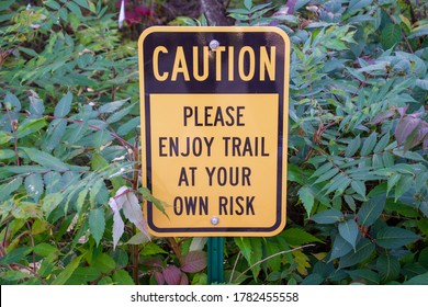 Humorous Sign On A Forest Trail