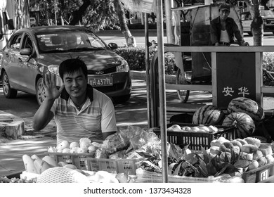 Hunchun, China - 09.02.13: Friendly Seller