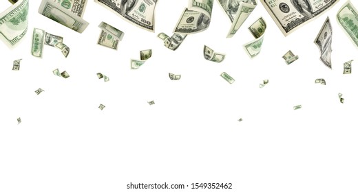 Hundred Dollar Bill Falling Money Isolated Stock Photo 1549352462 ...