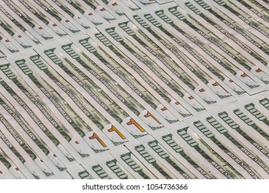 Hundred dollar bills of the Bank of the USA - Shutterstock ID 1054736366