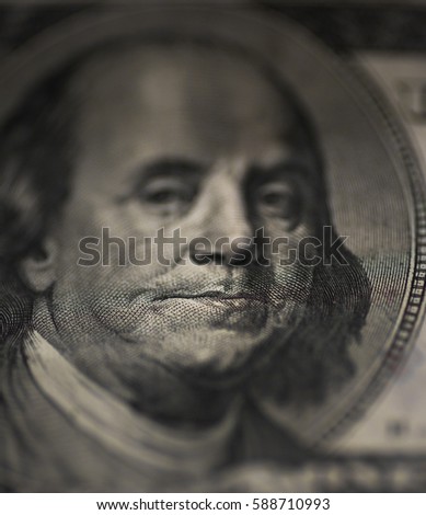 Hundred dollars bill -  selective focus 