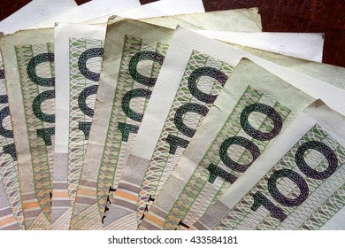 hundred zloty reverse - paper money from Poland  - Shutterstock ID 433584181