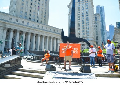 Hundreds Gathered At Foley Square, New York City And Marched Across The  Brooklyn Bridge In Support Of Survivors And Gun Violence Prevention, On June 4, 2022. 