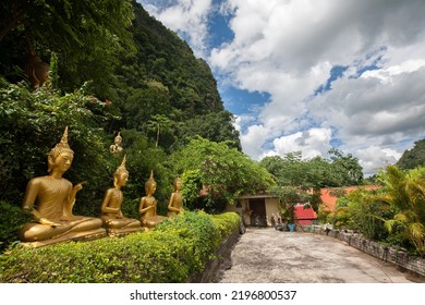 Hundreds Of Golden Buddha Images Alongside Religious Structures And Site At Sinxayaram Temple In Feuang District Of Vientiane In Laos