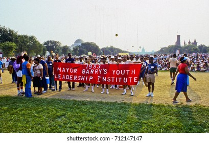 Hundreds Of Thousands Of People Gather Near The Lincoln Memorial To Commemorate The 20th Anniversary Of The 1963 March On Washington For Jobs, Peace And Freedom, Washington DC., August 27, 1983. 