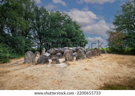 Hunebed D50 or Dolmen D50, Noord-Sleen municipality of Coevorden in the Dutch province of Drenthe is a Neolithic Tomb and protected historical monument in a natural environment