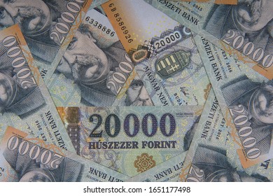 Hungarian 20000 Forint Banknotes. Hungary, Europe.