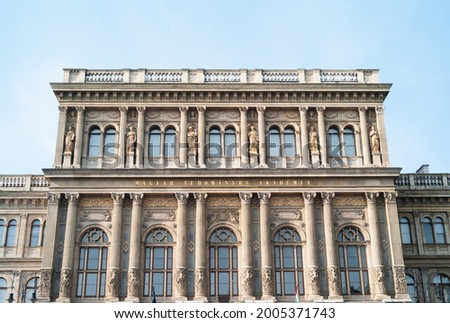 Hungarian Academy of Sciences or  magyar tudományos akadémia MTA Building in Budapest, Hungary