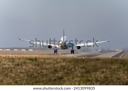 Hungarian Air Cargo Airbus A330 landing at Ferihegy International Airport Budapest