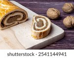 Hungarian christmas sweets - walnut stuffed roll - bejgli