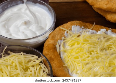 Hungarian deep-fried flatbread - Lángos
