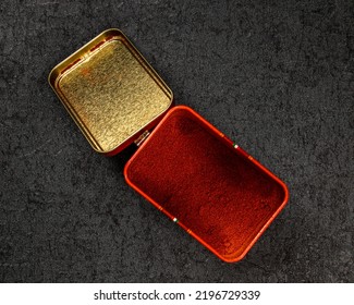 Hungarian Paprika In Red Metal Box