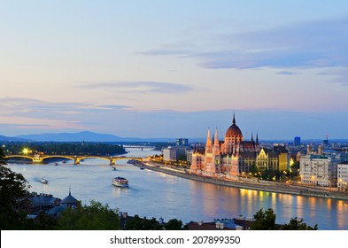 Hungarian Parliament Building And Danube River