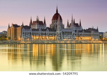 The Hungarian Parliament Building, Europes historic seat of ancient architecture in the east, is a capital attraction for tourism with its old style Hungarian design.
