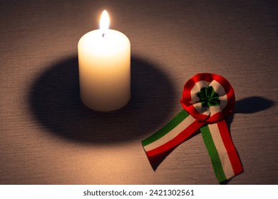 Hungarian tricolor cockade and candle