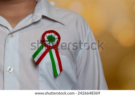 Hungarian tricolor cockade in a shirt Stock photo © 
