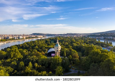 Hungary - Budapest - Margaret Island drone view