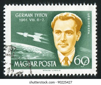 HUNGARY - CIRCA 1962: Stamp Printed By Hungary, Shows Gherman Titov, Circa 1962