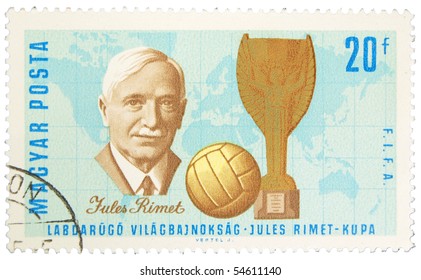 HUNGARY - CIRCA 1970: A Stamp Printed In Hungary Showing Jules Rimet, Circa 1970