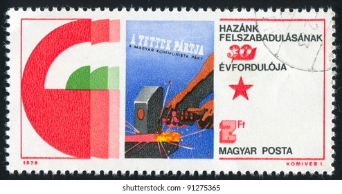 HUNGARY - CIRCA 1975: A Stamp Printed By Hungary, Shows Poster 