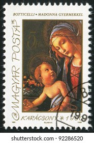 HUNGARY - CIRCA 1990: A Stamp Printed By Hungary, Shows Madonna And Child, Circa 1990