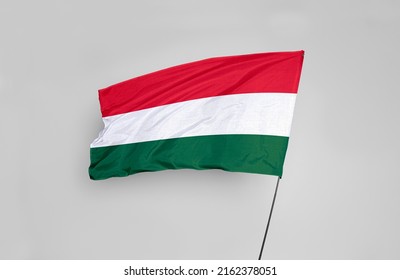 The Hungary flag is isolated on a white background with a clipping path. flag symbols of Hungary. flag frame with empty space for your text.