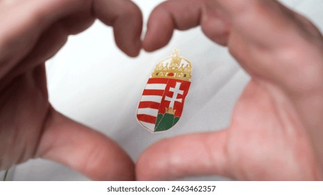 Hungary I love you. Hungarian heart with two hands - Powered by Shutterstock