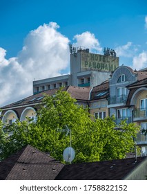 Hévíz, Hungary - March 6, 2020: Old Logo Of Hotel Panoráma Hévíz