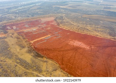 Hungary - Red Mud Storage From Drone View