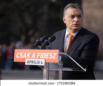 Hungary, Szeged 2014.04.04. 
Hungarian Prime Minister Viktor Orbán Gives A Speech To Convince His Respondents In Szeged