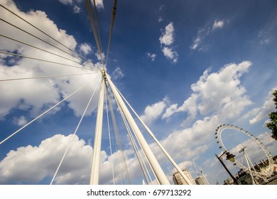 Hungerford Bridge And Golden Jubilee Bridges In London, England