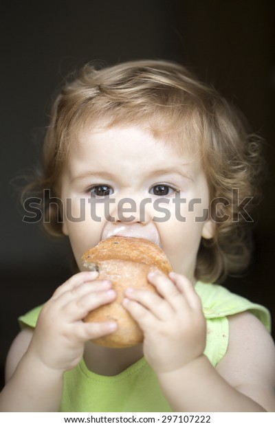 Hungry Small Beautiful Baby Boy Blonde Stock Photo Edit Now