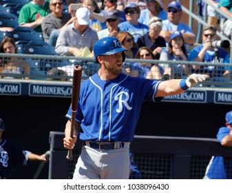 Hunter Dozier 3rd baseman for the Kansas City Royals at Peoria Sports Complex in Peoria , Arizona USA March 2, 2018.
