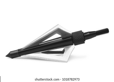 Hunting Broadhead For Compound Bow And Crossbow On White Background