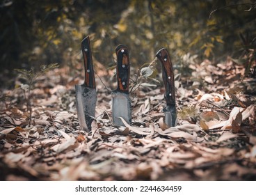 Hunting Knife Photo Shoot in Forest  