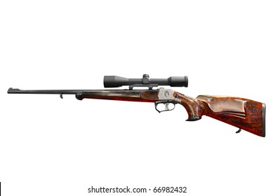 Hunting Rifle With Scope Isolated