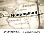 Huntingburg. Indiana. USA on a geography map