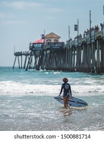 Huntington Beach, California / USA - July 28 2019: Philippa Anderson At The Vans US Open Of Surfing