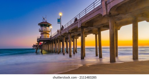 The Huntington Beach Pier in Huntington Beach, California. - Powered by Shutterstock