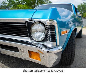 Huntley, Illinois - August 14, 2016: Classic Car in Parking Lot - Shutterstock ID 1353732902