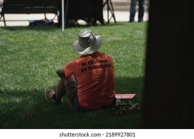 Huntsville, AL USA – June 4, 2022: Wear Orange Hold National Gun Violence Awareness Day At Big Spring International Park.