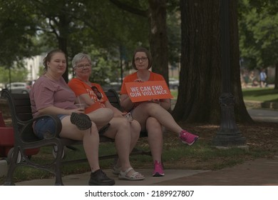 Huntsville, AL USA – June 4, 2022: Wear Orange Hold National Gun Violence Awareness Day At Big Spring International Park.