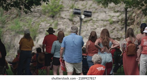 Huntsville, AL USA – June 4, 2022: Wear Orange Hold National Gun Violence Awareness Day At Big Spring International Park.