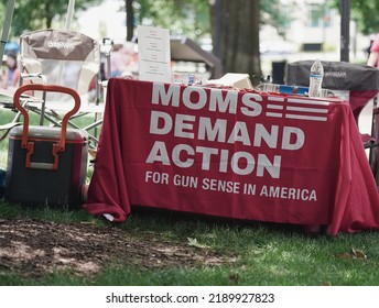 Huntsville, AL USA – June 4, 2022: Wear Orange Hold National Gun Violence Awareness Day At Big Spring International Park.