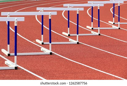 Hurdle rack, in the track and field - Shutterstock ID 1262587756