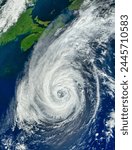 Hurricane Erin off the coast of Nova Scotia, Canada Input Direct Broadcast L1B data courtesy SSEC. Hurricane Erin off the coast of Nova. Elements of this image furnished by NASA.