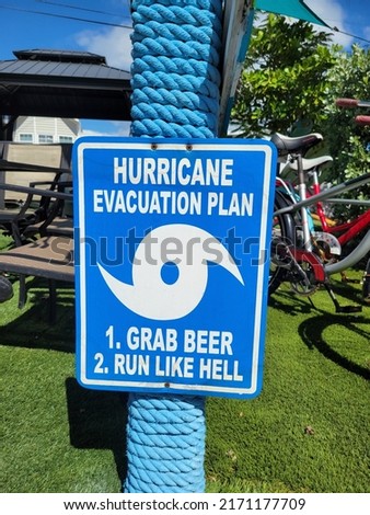 Hurricane evacuation plan on a post
