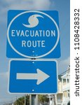Hurricane Evacuation Route Road Sign