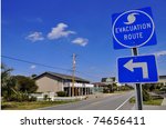 Hurricane Evacuation Route Road Sign
